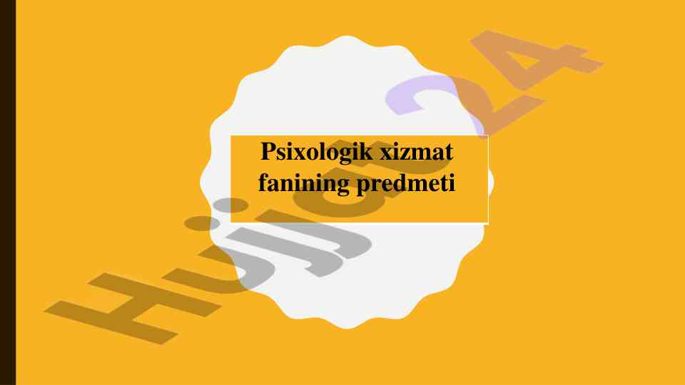 Psixologik xizmat ko’rsatish yo’nalishlari tahlili