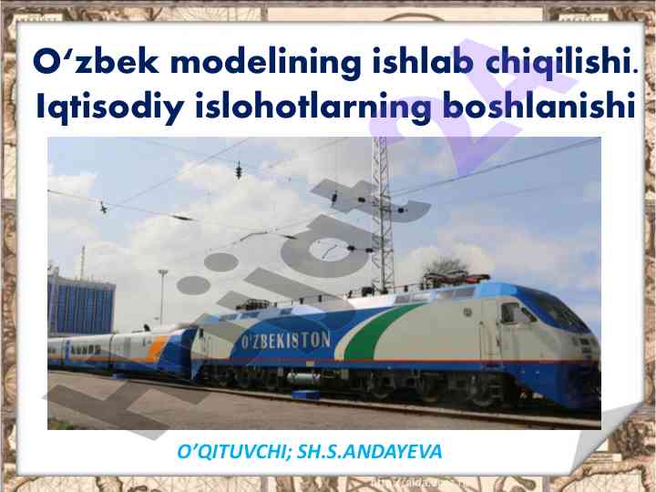 O‘zbek modelining iqtisodiy islohotlari