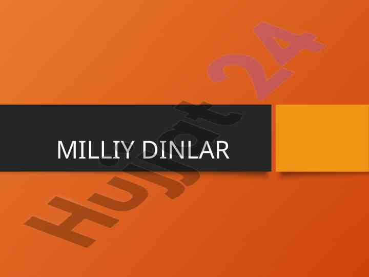 Milliy Dinlar