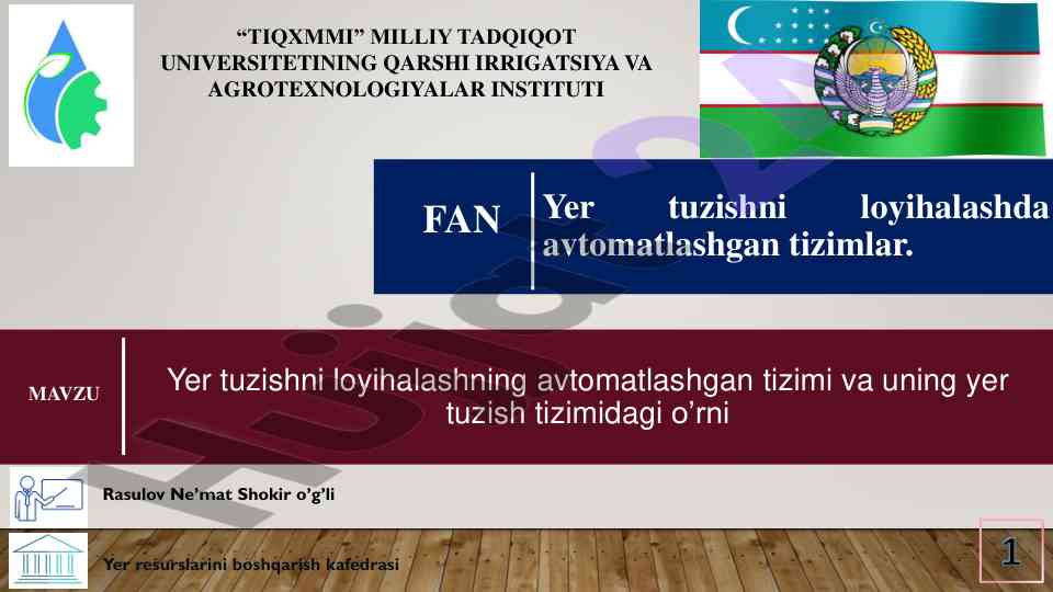 Avtomatlashgan tizimlar va yer tuzishni loyihalash