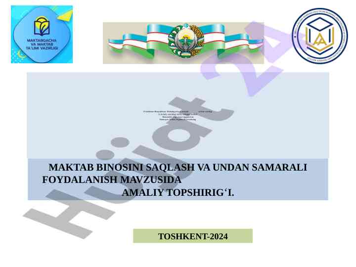 Maktab binosini saqlash va foydalanish kategoriya