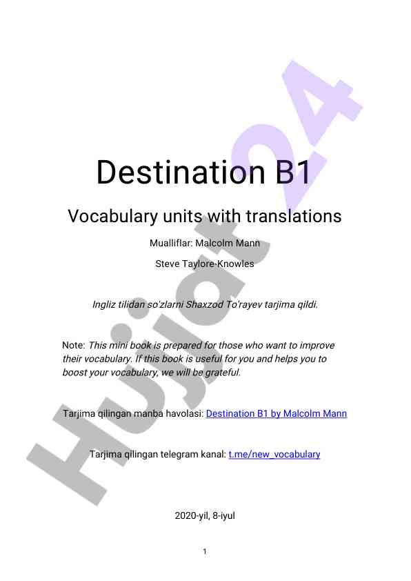 Destination b1 vocabulary units with translations