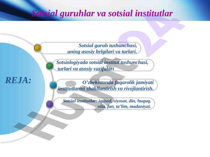 Sotsiologiyada sotsial institut tushunchasi va asosiy vazifalari