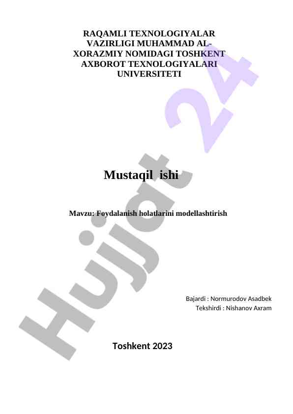 Foydalanish holatlarini modellashtirish