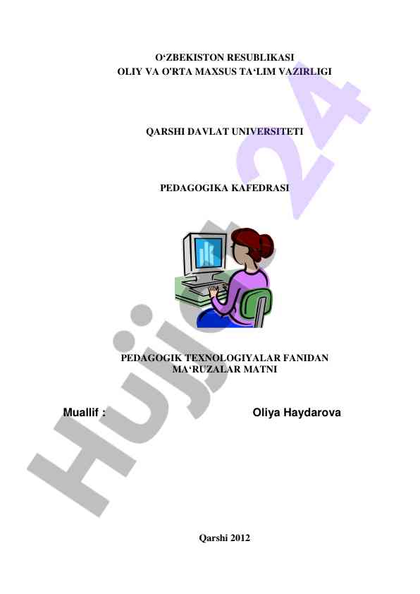 Kadrlar tayyorlash milliy modeli va pedagogik texnologiyalar