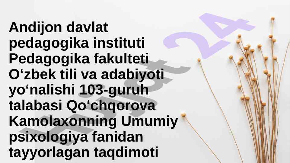 Gerontopsixologiya: keksalik psixologiyasi taqdimoti