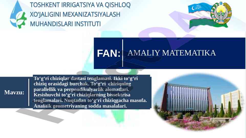 To‘g‘ri chiziqlar dastasining tenglamasi