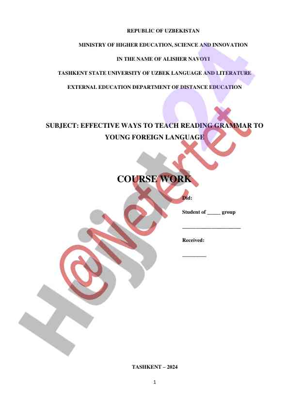 Effective ways to teach reading grammar in uzbek language