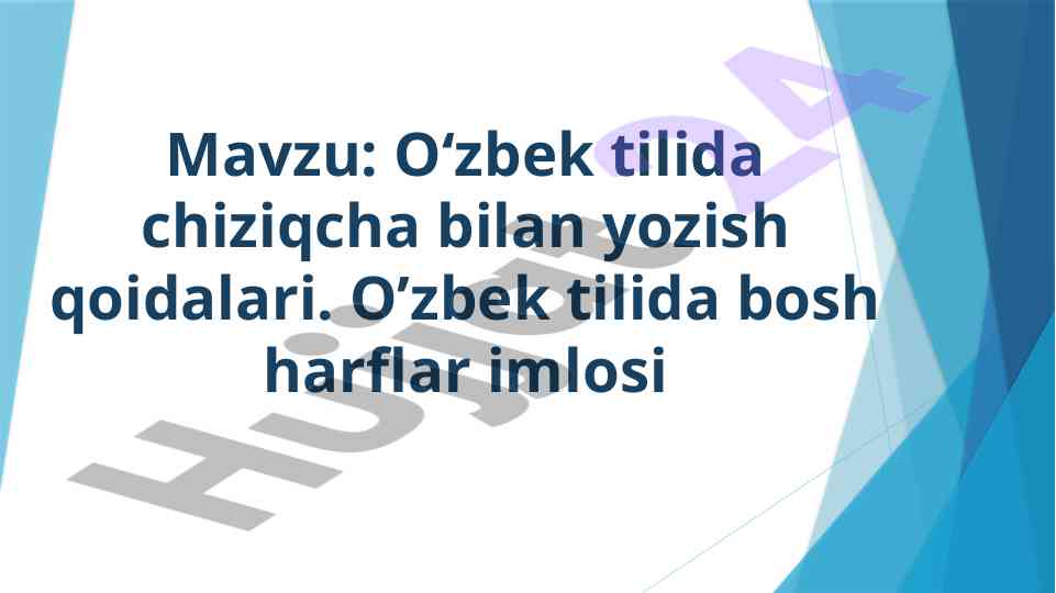 O‘zbek tilida chiziqcha yozish qoidalari