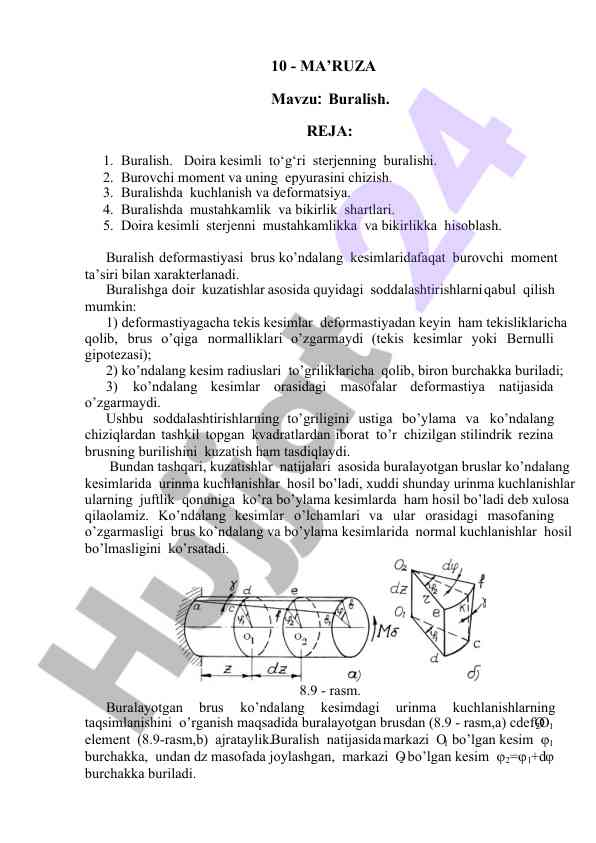 Buralish va deformatsiya asoslari