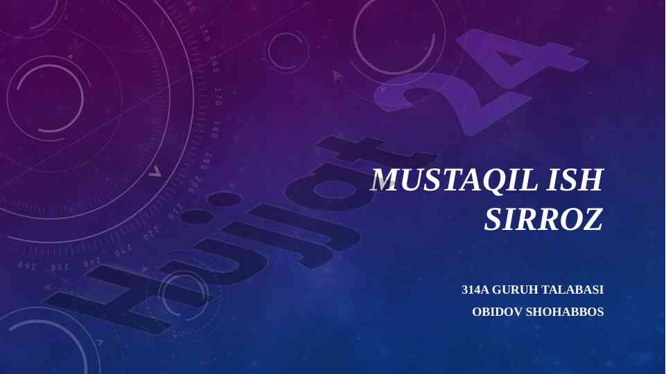 Mustaqil ishlar va o‘quv jarayoni