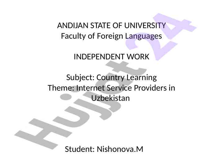 Internet service providers in uzbekistan overview