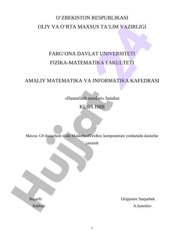 C# dasturlash tilida masketkedtexbox komponenti