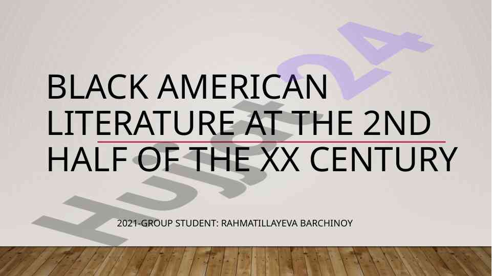 Black american literature in the 20th century