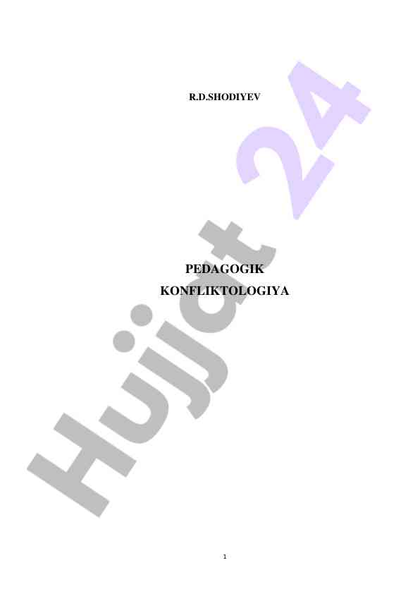 Pedagogik konfliktologiya ushbu o‘quv qo‘llanmasida