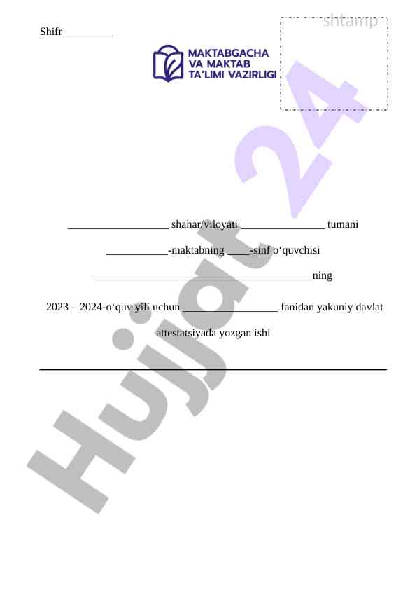 Yakuniy davlat attestatsiya ishlari 2023-2024