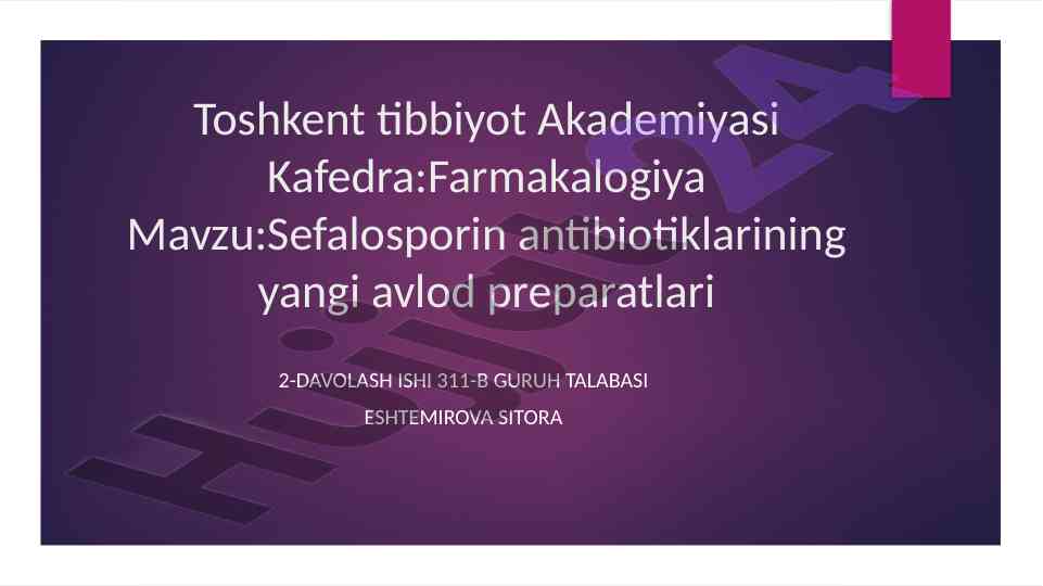 Yangi avlod sefalosporin antibiotiklari