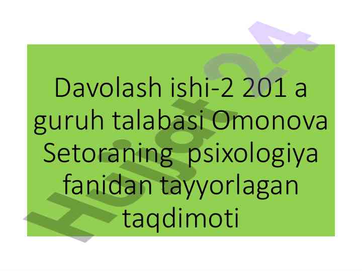 Geshtalt psixologiyasi mavzusi bo'yicha taqdimot