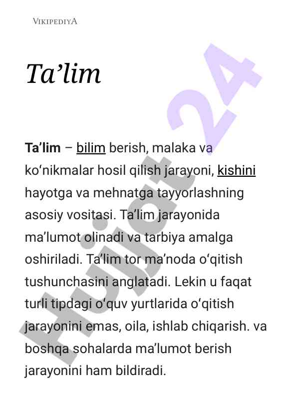 Taʼlim jarayoni va uning ahammiyati