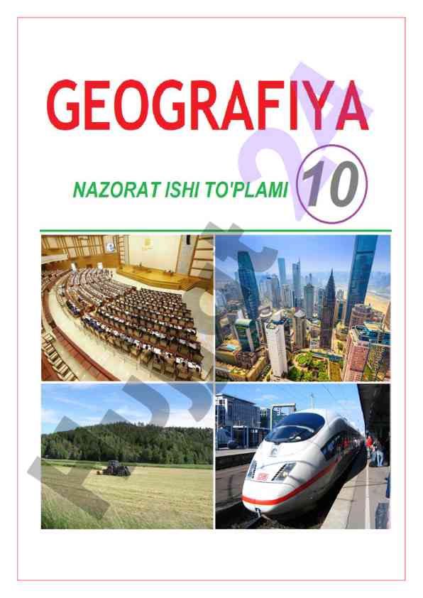 10-sinf geografiya nazorat ishlari savollari