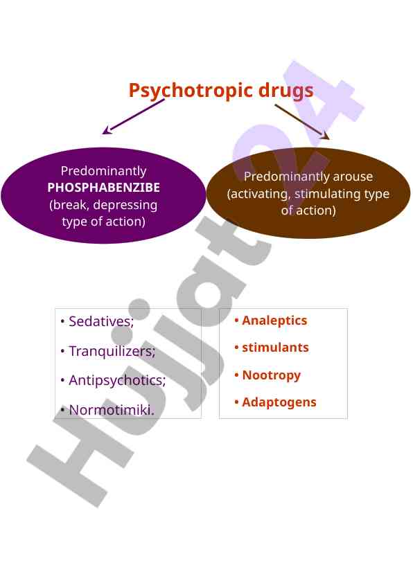 Caffeine action mechanism and psychotropic drug classification