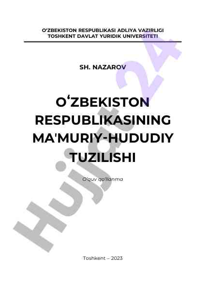 OʻZBEKISTON RESPUBLIKASINING MAʼMURIY-HUDUDIY TUZILISHI
