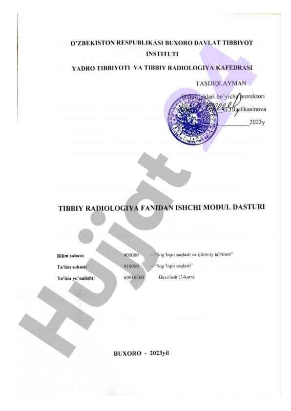 Tibbiy radiologiya moduli o‘qitilishiga yondashuvlar