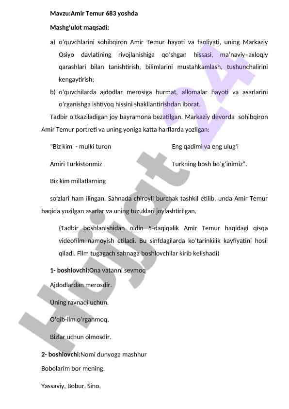 Amir temur: hayoti va faoliyati bilan tanishtirish