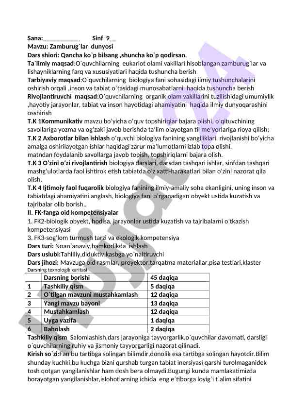 Zamburug‘lar dunyosi va ularning xususiyatlari