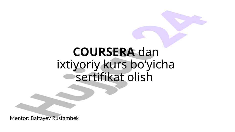 Certifikat olish bo‘yicha kurs natijalari