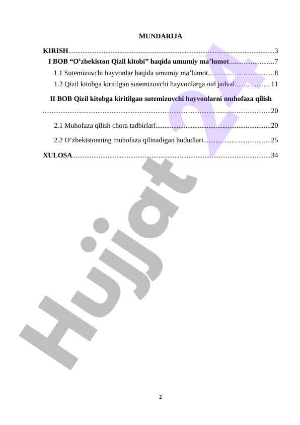 O’zbekiston qizil kitobi: umumiy ma’lumotlar