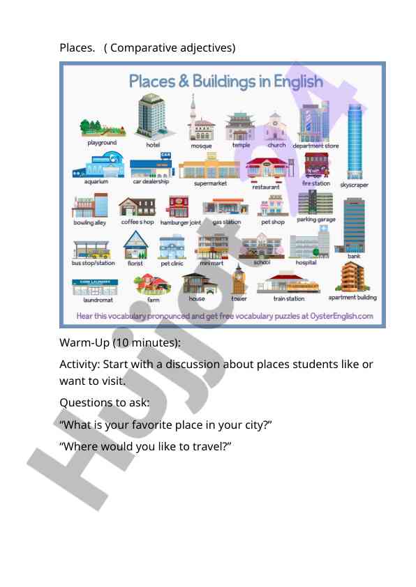 Understanding places through comparative adjectives