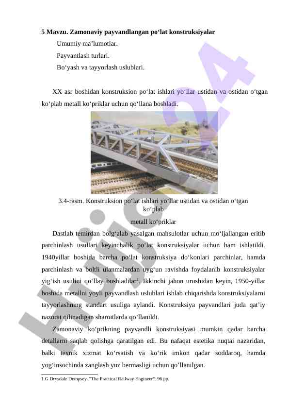 Zamonaviy payvandlangan po‘lat konstruktsiyalari