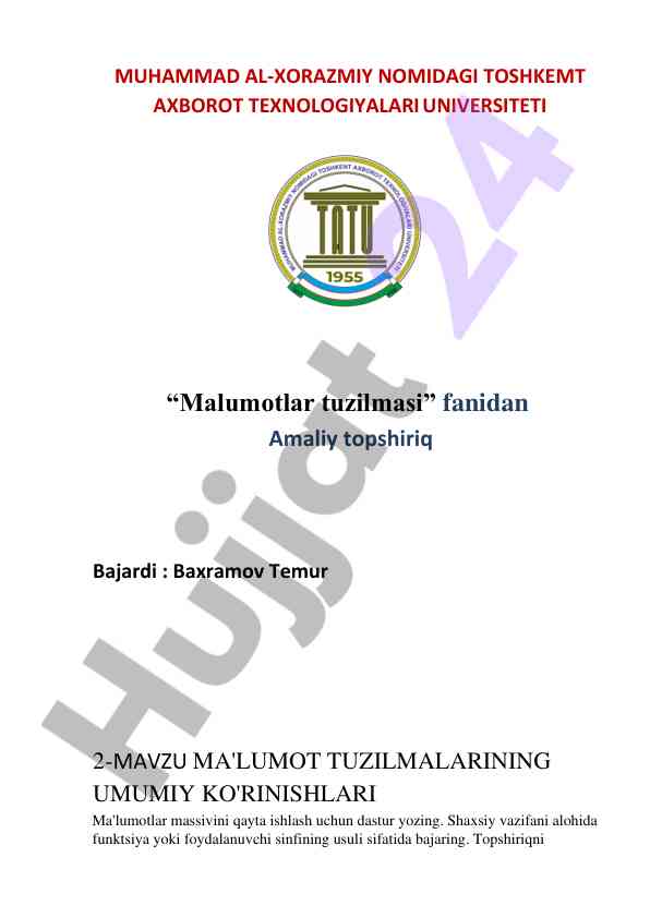 Ma'lumotlar tuzilmalari amaliy topshiriq dasturi