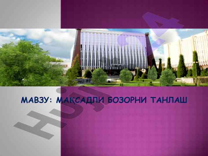 Maqsadli bozorni tanlash segmentatsiyasi