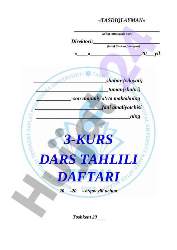 3-KURS DARS TAHLILI DAFTARI