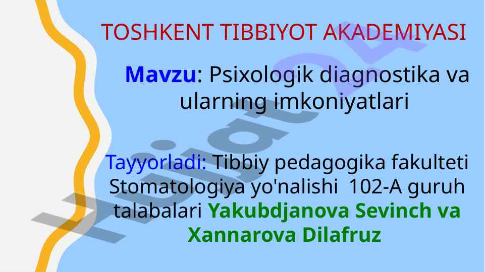 Psixologik diagnostika va ularning imkoniyatlari