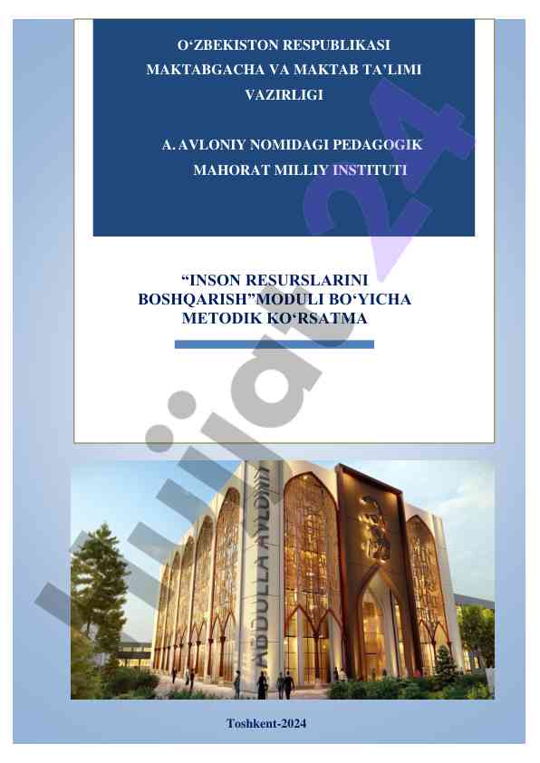 Metodik ko‘rsatma inson resurslarini boshqarish