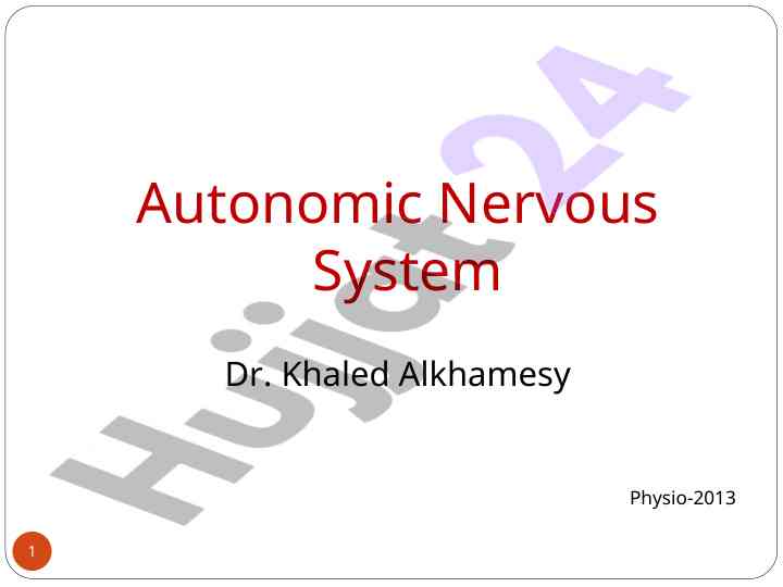 Autonomic nervous system overview and functions