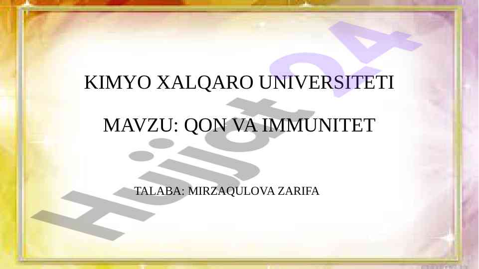 QON VA IMMUNITETNING O‘ZARO BOĞLIQLIGI