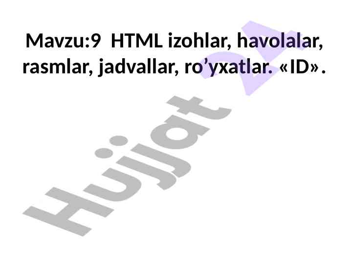 Html izohlar va havolalar bo'yicha qo'llanma