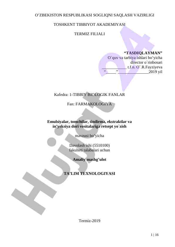 Amaliy mashg‘ulotlar bo‘yicha o‘quv qo‘llanma 2019