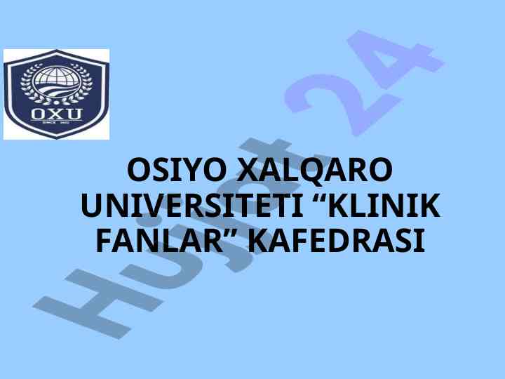 Stomatologik bo‘lim va jihozlari haqida ma'lumot