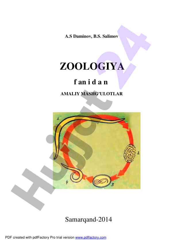 Zoologiya fanidan amaliy mashg‘ulotlar qo‘llanmasi