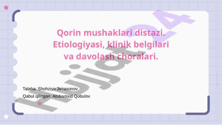 Qorin mushaklari distazi: etiologiyasi va davolash