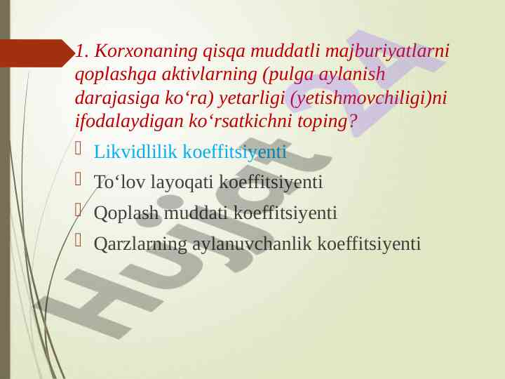 Moliyaviy tahlil va byudjet boshqaruvi asoslari