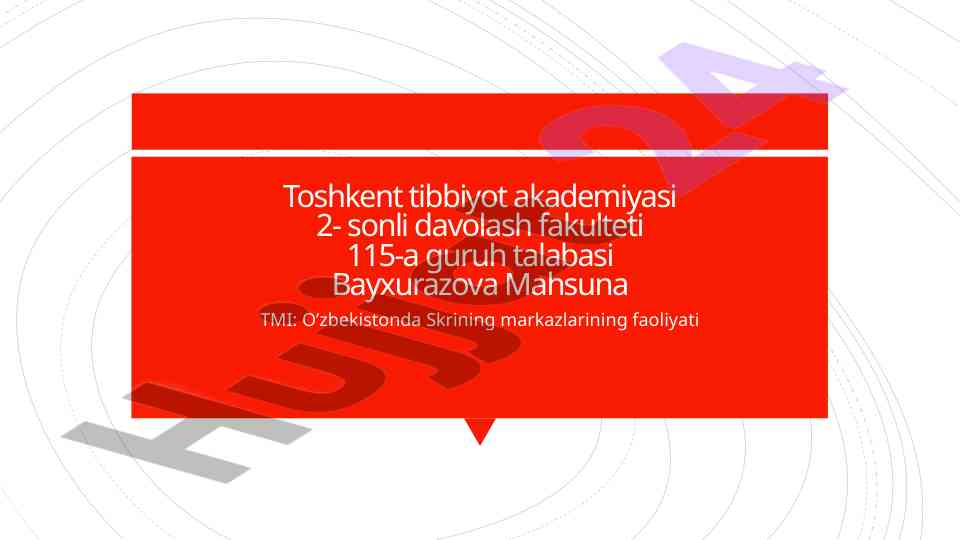 O‘zbekistonda skrining markazlarining faoliyati