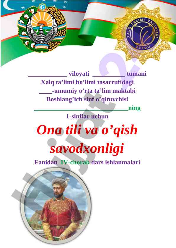 Ona tili va o'qish savodxonligi iv-chorak darslar