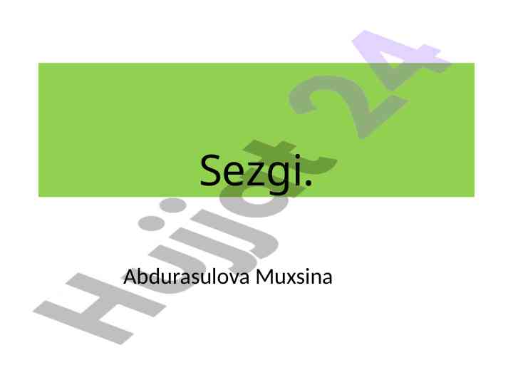 Sezgi va ta'sirning ilmiy tadqiqoti