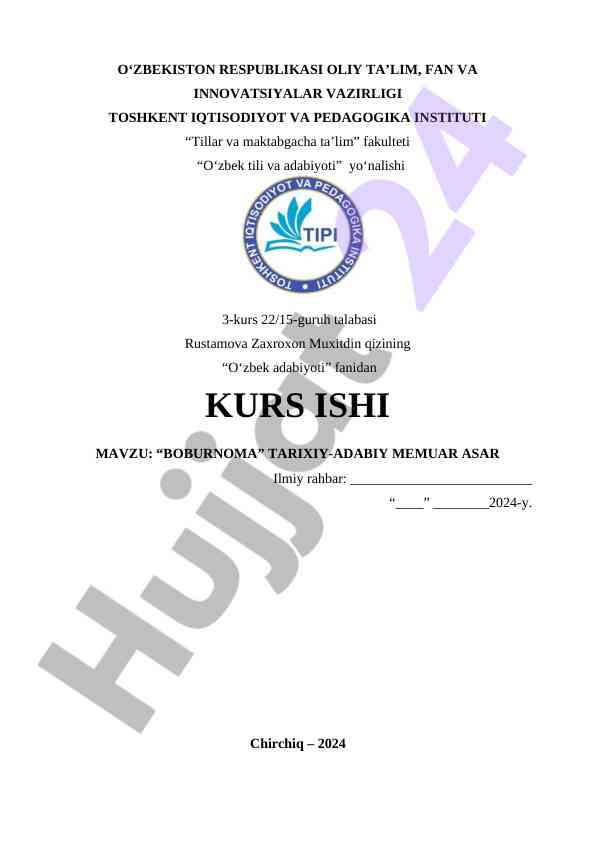 Boburnoma tarixiymuqar asar tahlili